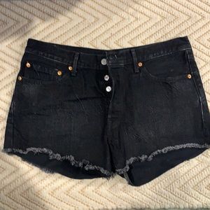Levi’s black denim shorts
